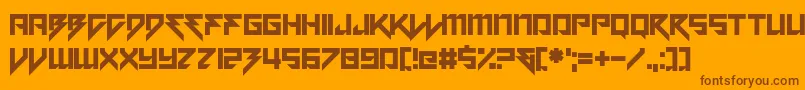 Motorstrike Font – Brown Fonts on Orange Background