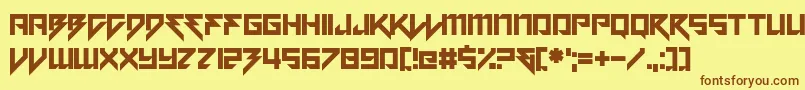 Шрифт Motorstrike – коричневые шрифты на жёлтом фоне