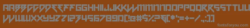 Motorstrike-fontti – harmaat kirjasimet ruskealla taustalla