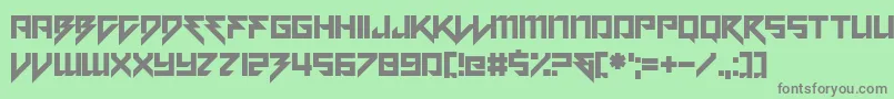 フォントMotorstrike – 緑の背景に灰色の文字