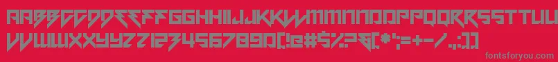 フォントMotorstrike – 赤い背景に灰色の文字