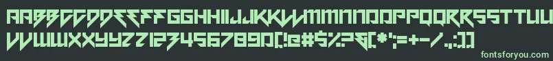 フォントMotorstrike – 黒い背景に緑の文字
