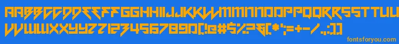 Motorstrike Font – Orange Fonts on Blue Background