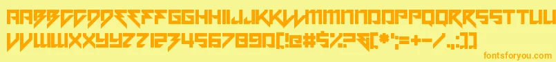 Motorstrike Font – Orange Fonts on Yellow Background