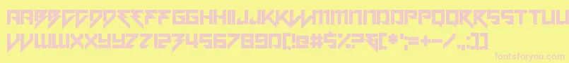 Motorstrike-fontti – vaaleanpunaiset fontit keltaisella taustalla