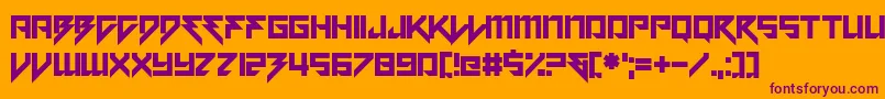 Motorstrike-Schriftart – Violette Schriften auf orangefarbenem Hintergrund