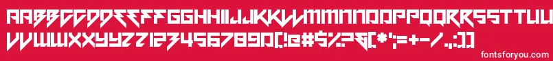 フォントMotorstrike – 赤い背景に白い文字