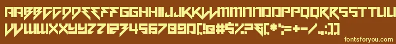 Motorstrike-fontti – keltaiset fontit ruskealla taustalla