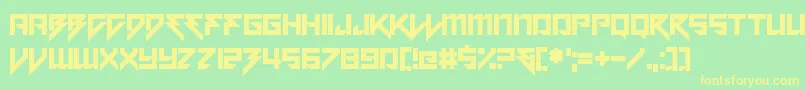 Motorstrike Font – Yellow Fonts on Green Background