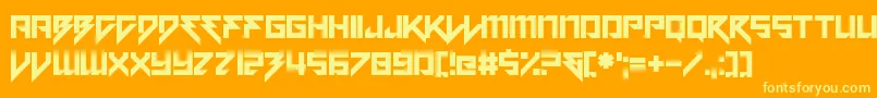 Motorstrike Font – Yellow Fonts on Orange Background