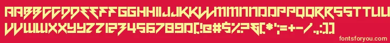 Motorstrike Font – Yellow Fonts on Red Background