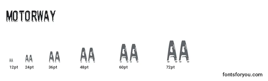 Размеры шрифта Motorway (134994)