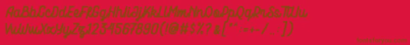 Motowerks Demo Font – Brown Fonts on Red Background