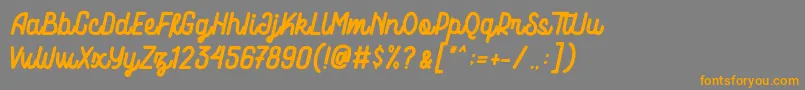 Motowerks Demo-Schriftart – Orangefarbene Schriften auf grauem Hintergrund