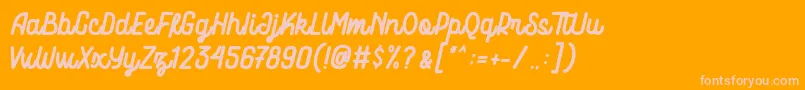 Motowerks Demo Font – Pink Fonts on Orange Background