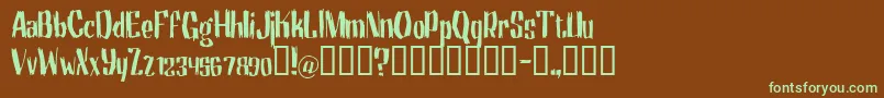 motrg   -fontti – vihreät fontit ruskealla taustalla