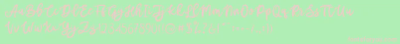 Mottas Font – Pink Fonts on Green Background