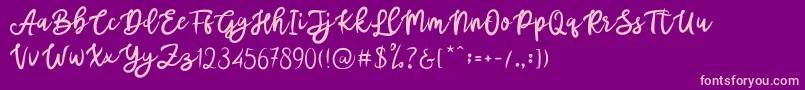 Mottas Font – Pink Fonts on Purple Background