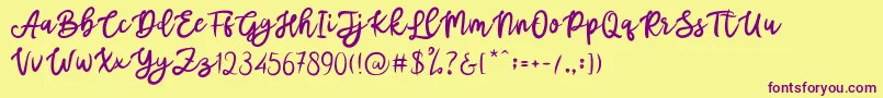 Mottas Font – Purple Fonts on Yellow Background