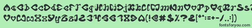 フォントEternalLove – 緑の背景に黒い文字