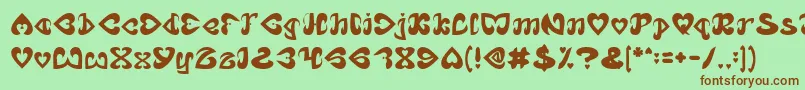 EternalLove Font – Brown Fonts on Green Background