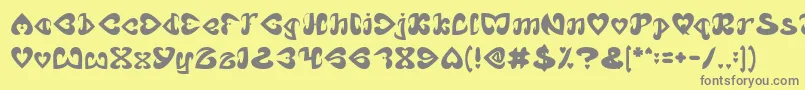 フォントEternalLove – 黄色の背景に灰色の文字