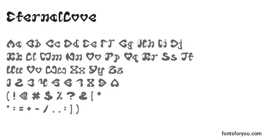 characters of eternallove font, letter of eternallove font, alphabet of  eternallove font