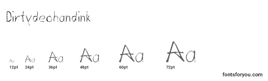 sizes of dirtydeohandink font, dirtydeohandink sizes