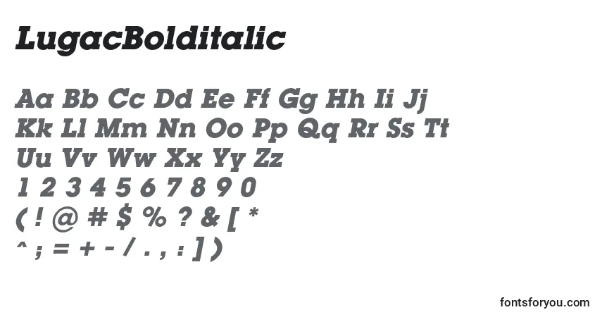 characters of lugacbolditalic font, letter of lugacbolditalic font, alphabet of  lugacbolditalic font