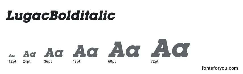 sizes of lugacbolditalic font, lugacbolditalic sizes
