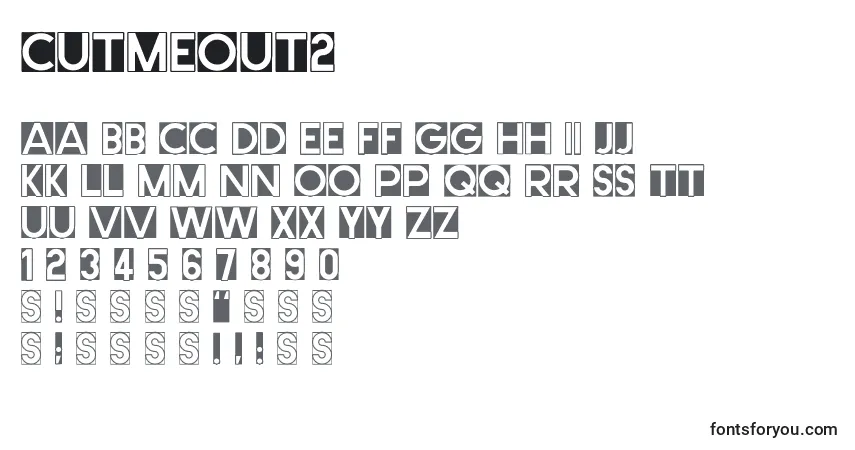 Cutmeout2 Font – alphabet, numbers, special characters