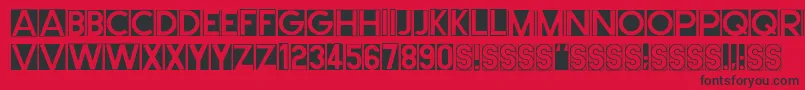 Cutmeout2-Schriftart – Schwarze Schriften auf rotem Hintergrund