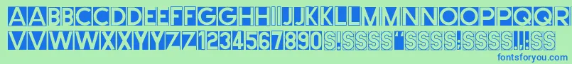 Cutmeout2 Font – Blue Fonts on Green Background