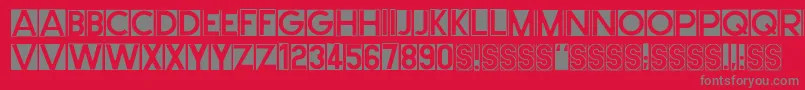 Cutmeout2 Font – Gray Fonts on Red Background