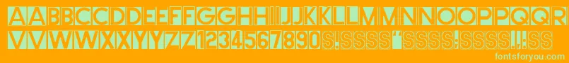 Cutmeout2-fontti – vihreät fontit oranssilla taustalla