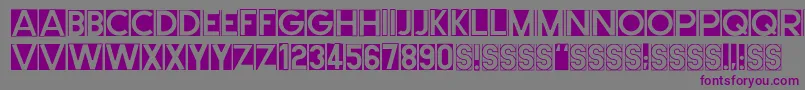 Cutmeout2-Schriftart – Violette Schriften auf grauem Hintergrund