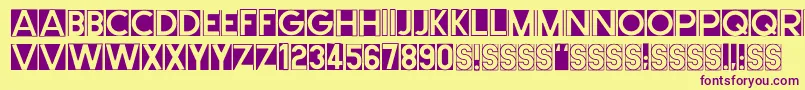 Cutmeout2 Font – Purple Fonts on Yellow Background