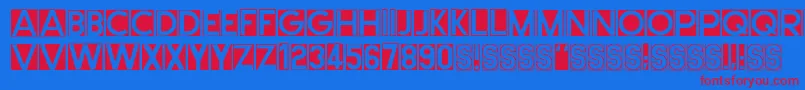 Cutmeout2 Font – Red Fonts on Blue Background