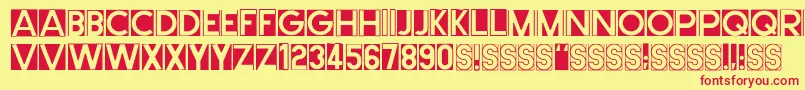 Cutmeout2 Font – Red Fonts on Yellow Background