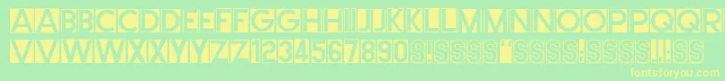 Cutmeout2 Font – Yellow Fonts on Green Background