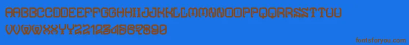 Czcionka TypodikaRegular – brązowe czcionki na niebieskim tle