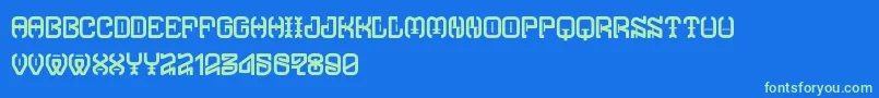 Czcionka TypodikaRegular – zielone czcionki na niebieskim tle