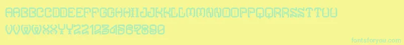 フォントTypodikaRegular – 黄色い背景に緑の文字