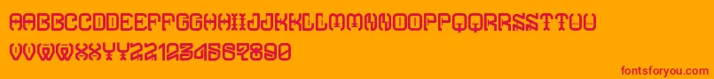 TypodikaRegular-Schriftart – Rote Schriften auf orangefarbenem Hintergrund