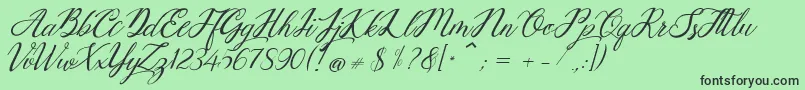 Mottingham Demo Font – Black Fonts on Green Background