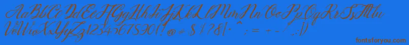 Mottingham Demo Font – Brown Fonts on Blue Background