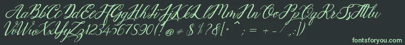 Mottingham Demo Font – Green Fonts on Black Background
