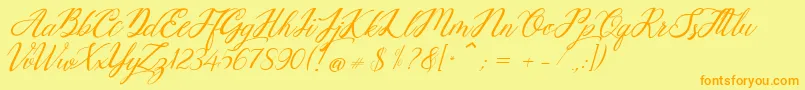 Mottingham Demo Font – Orange Fonts on Yellow Background
