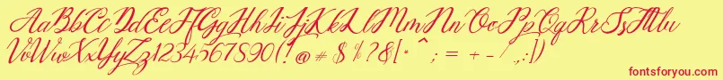 Mottingham Demo Font – Red Fonts on Yellow Background