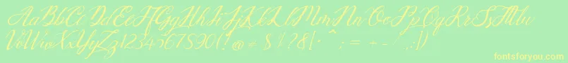 Mottingham Demo Font – Yellow Fonts on Green Background